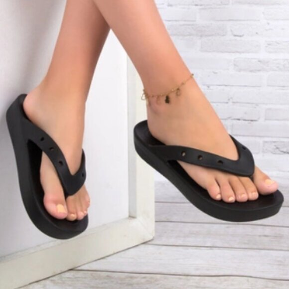 Crocs Womens Platform Slide Sandals Black Size 10 Slip On Comfortcore Summer - Picture 14 of 14